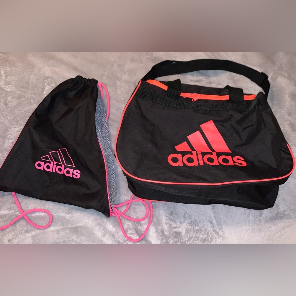 Adidas Bundle Drawstring Sling & Duffel Gym Bag - image 1